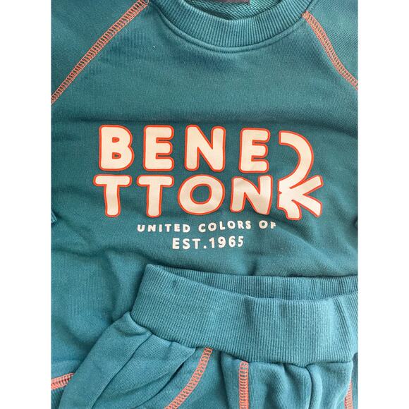 Boy's United Colors of Benetton Blue Sweat Set Size 4/5 - Picture 3 of 6